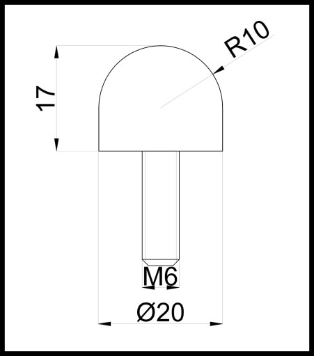 Vibroizolátor/nárazník 28x20 Polyuretán - závit M6