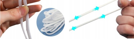 BIELA ELASTICKÁ PÁSKOVÁ GUMA NA šitie DIY 5MM 50M