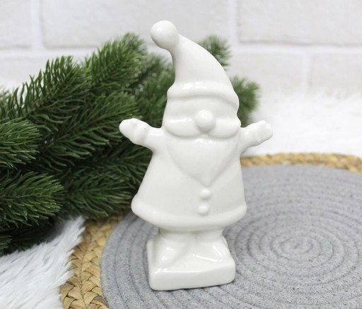 Keramická dekoračná figúrka SANTA 14x8x4 cm BIELA
