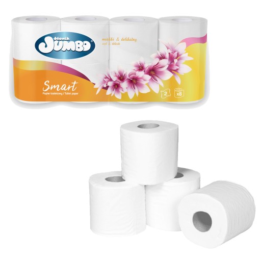 JUMBO TOALETNÝ PAPIER BIELY CELULÓZOVÝ 2W 8 VALCOV