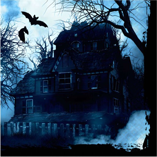 obrúsky STRAŠIDELNÝ LES strašidelný MANOR temný HALLOWEEN strašidelný les