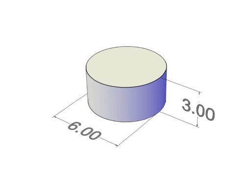 Neodymový magnet valcový MW 6x3 N38 10 ks