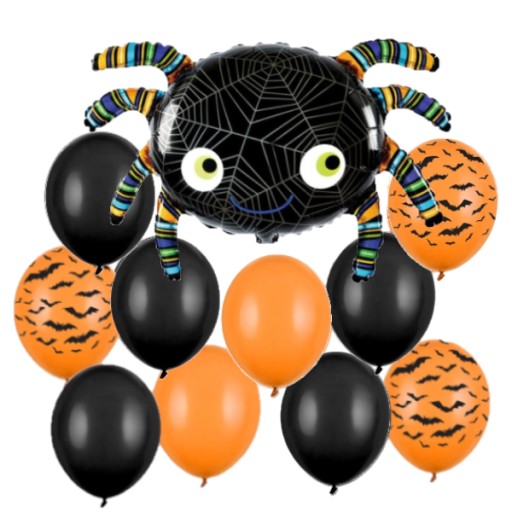 Balónová sada Spider 11 kusov balónov HALLOWEEN