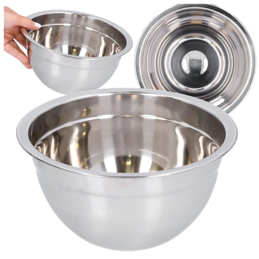 KOVOVÁ MISKA z nehrdzavejúcej ocele, 2,3l, na kuchynské koláče a šaláty, 20 cm