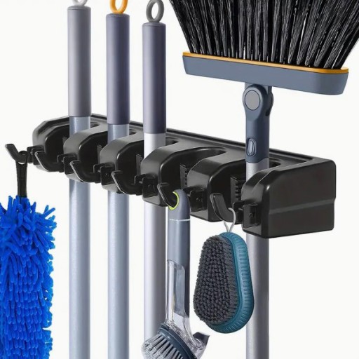 VEŠIAK ZÁHRADNÉHO NÁRADIA držiak na metly kefa mop nástenné hrable
