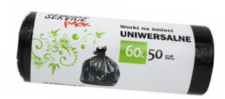 Vrecia na odpadky, sada košov, odpad LDPE 60L, 50 ks