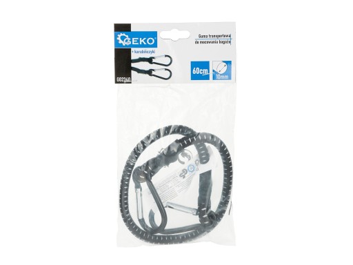 Transportná guma na pripevnenie batožiny + karabíny 10mm x 60cm (120)