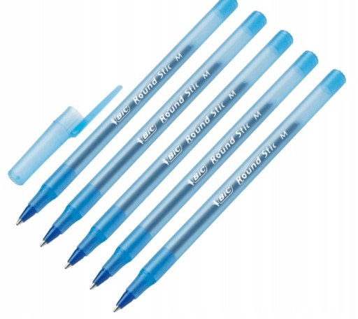 Guľôčkové pero BIC Round Stic, modré, 5 kusov