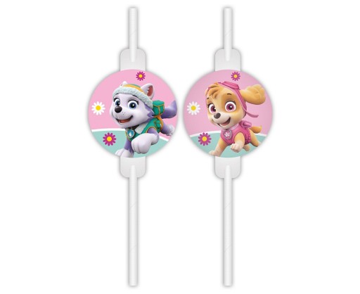 Papierové slamky s medailónom Paw Patrol Skye Psi
