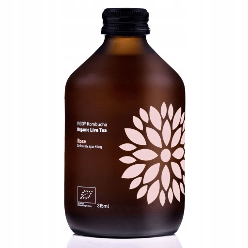 Kombucha Rose Róża BIO 330ml čajový nápoj Vigo