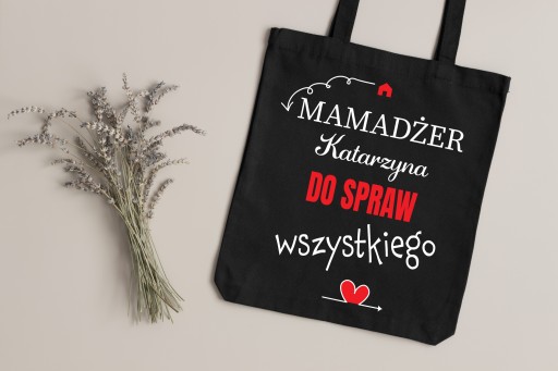 Nákupná taška Cotton Shopper s potlačou čiernej farby ako darček