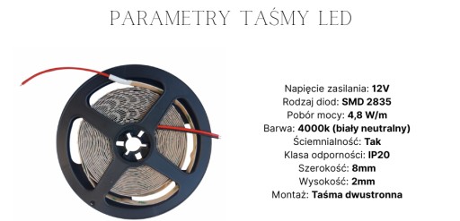 LED pásik na schody/schodíky, neutrálna biela, 12V
