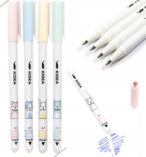 4x vymazateľné pero Kidea Pastel Animals