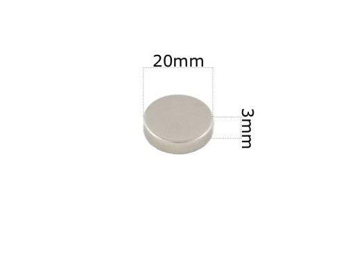SILNÝ VALCOVÝ NEODYMOVÝ MAGNET 20x3 - / NEODYMOVÉ MAGNETY /