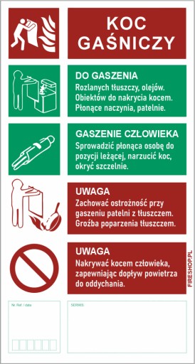 Popisný znak Požiarna deka 67x160mm fólia