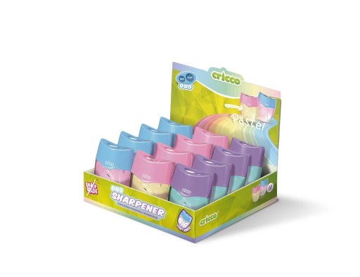 Brúska s nádobou, dvojitý hoblík, OVÁL, CRICCO pastel