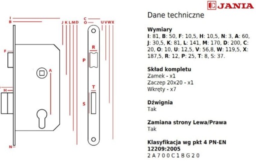 ZÁMKA DVERÍ 60/50 ZAKLAPKA WC