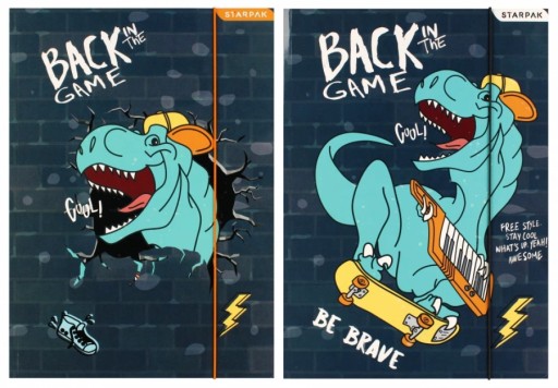 ŠKOLSKÝ KRABIČKA S GUMAČOU A4 SKATE DINO DINOSAUR PRE CHLAPKOV
