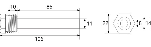 Mosadzný kryt snímača Capillary 1/2 100mm CHOKE