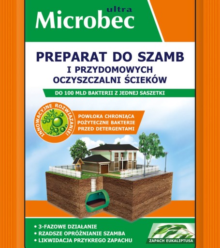 MICROBEC práškový prípravok do septikov s vôňou eukalyptu