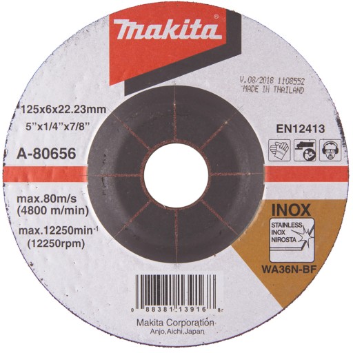 INOX brúsny kotúč 125x6mm Makita A-80656