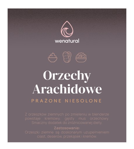 Arašidy 1kg Wenatural - lúpané, pražené, nesolené polovičky arašidov