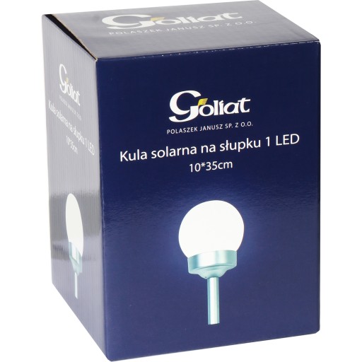 SOLAR LAMP, biela solárna guľa do záhrady Goliat