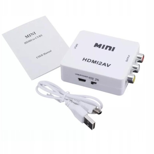 ADAPTÉR KONVERTOR HDMI NA AV RCA CVBS CINCH 1080p