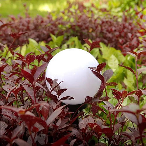 Solárna záhradná lampa, biela zapustená guľa, 10 cm