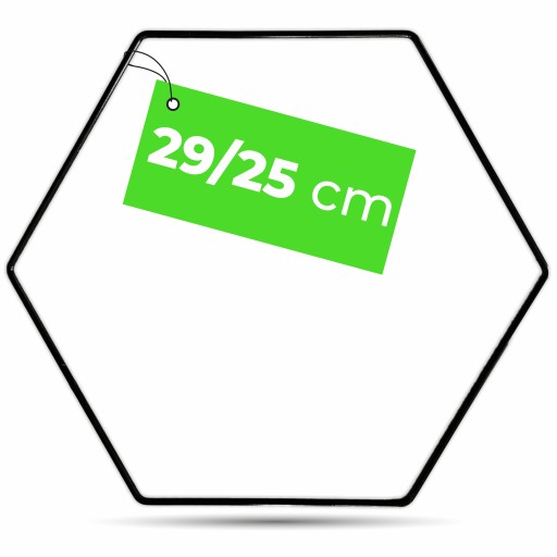 Kovová obruč ČIERNA HEXAGON, drôtený krúžok, základňa pre lapač snov