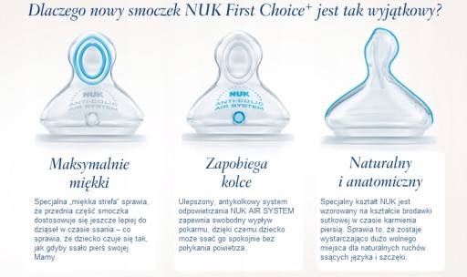 Nuk First Choice + cumlík na fľašu 6 m+ L 2 ks