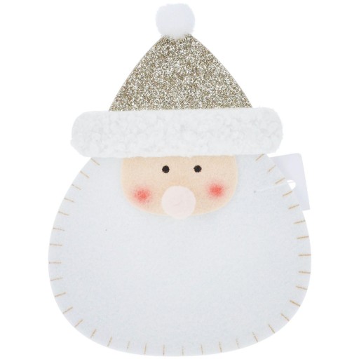 VIANOČNÉ VRECKO NÁDOBA NA PRÍBORY PLST SANTA 11X15 CM