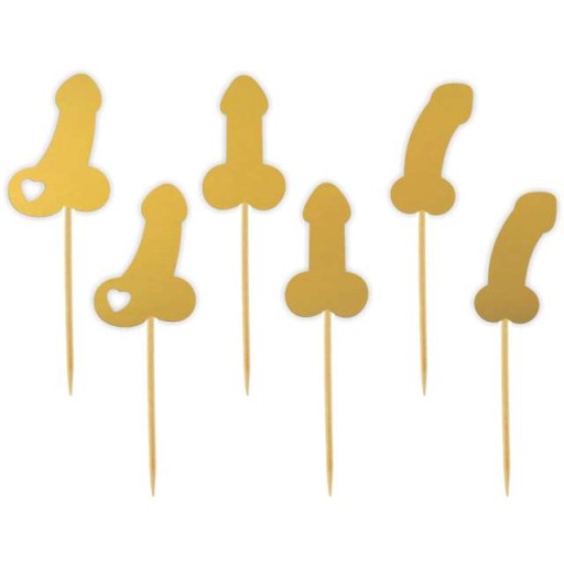 PIKERY hen party GOLD penisy mix x6
