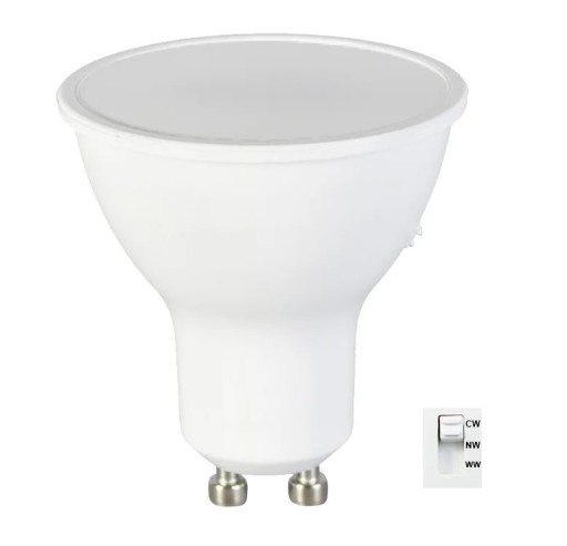 GU10 7W CCT LED ŽIAROVKA STMÍVATEĽNÁ TEPLÁ BIELA NEUTRÁLNA STUDENÁ STMÍVANÁ