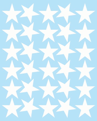 STARS samolepky Hviezdy 5cm 30ks MATNÁ BIELA
