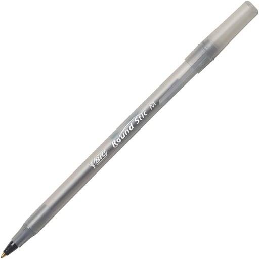 BIC Round Stic Medium guľôčkové pero transparentné tradičné čierne 1 ks