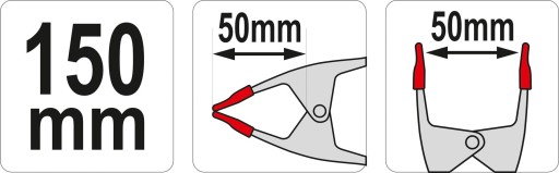 YATO Kovová pružinová svorka 150 mm rýchla
