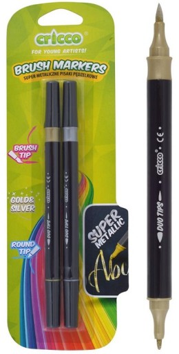 CRICCO zlaté strieborné metalické perá so štetcom