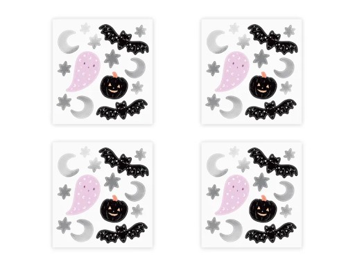 HALLOWEENSKÉ DEKORÁCIE GHOST BAT TEKVINY SAMOLEPÍCIE NÁLEPKY 56 kusov
