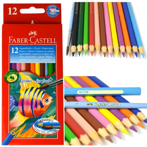 Šesťhranné akvarelové pastelky Classic Colors Faber-Castell 12 ks.