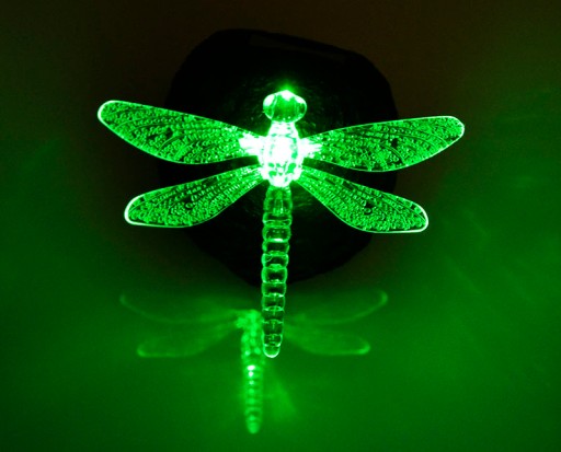 LED solárne svietidlo BUTTERFLY DRAGONFLY na kameni RGB P-605