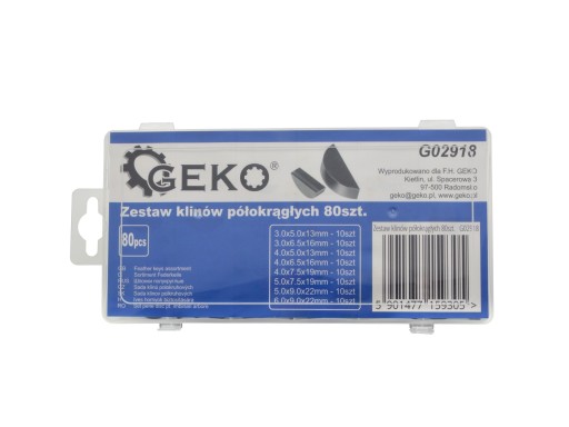 Sada polkruhových klinov 80 ks. GEKO G02918