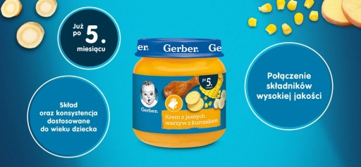 Gerber Krém z ľahkej zeleniny, kuracie po 5 mesiacoch 125g