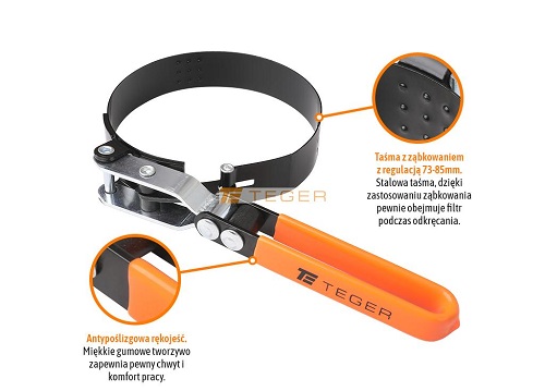 Kľúč na odskrutkovanie filtrov - remeň 95-110MM / TEGER