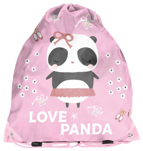 Školská taška na topánky Panda pre dievčatá
