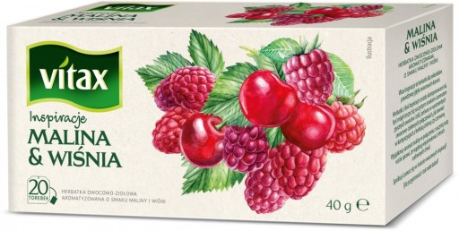 Vitax ovocný čaj malina a čerešňa 20 ks - 2g