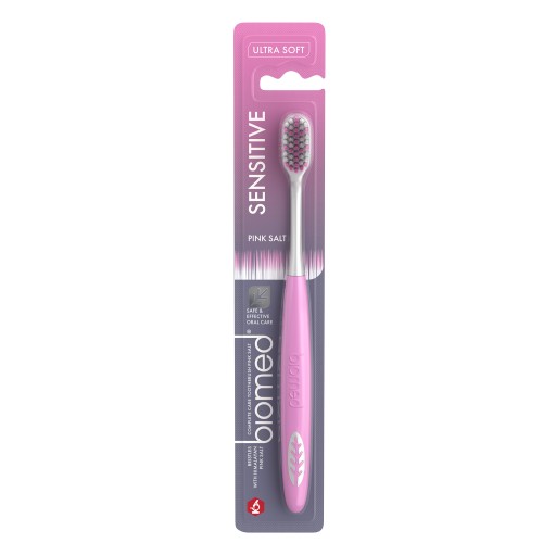 Mäkká zubná kefka s himalájskou soľou Sensitive Pink Biomed 1 ks
