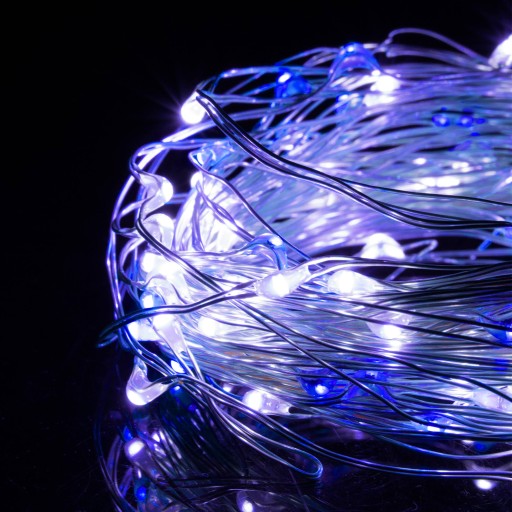 DRÔTOVÉ LAMPY 20LED TEPLÉ STUDENÉ BIELE MIRKO AKU STRUNOVÉ SVET.