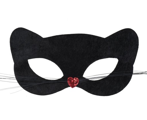 Maska benátskej mačky Flirty Cat Kitten Cat Pussycat Felt Black