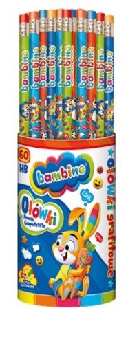 Bambino ceruzka s gumou, mix farieb, 1 kus